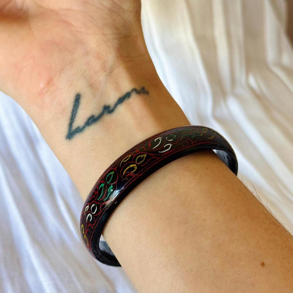 Black Bangle Bracelet